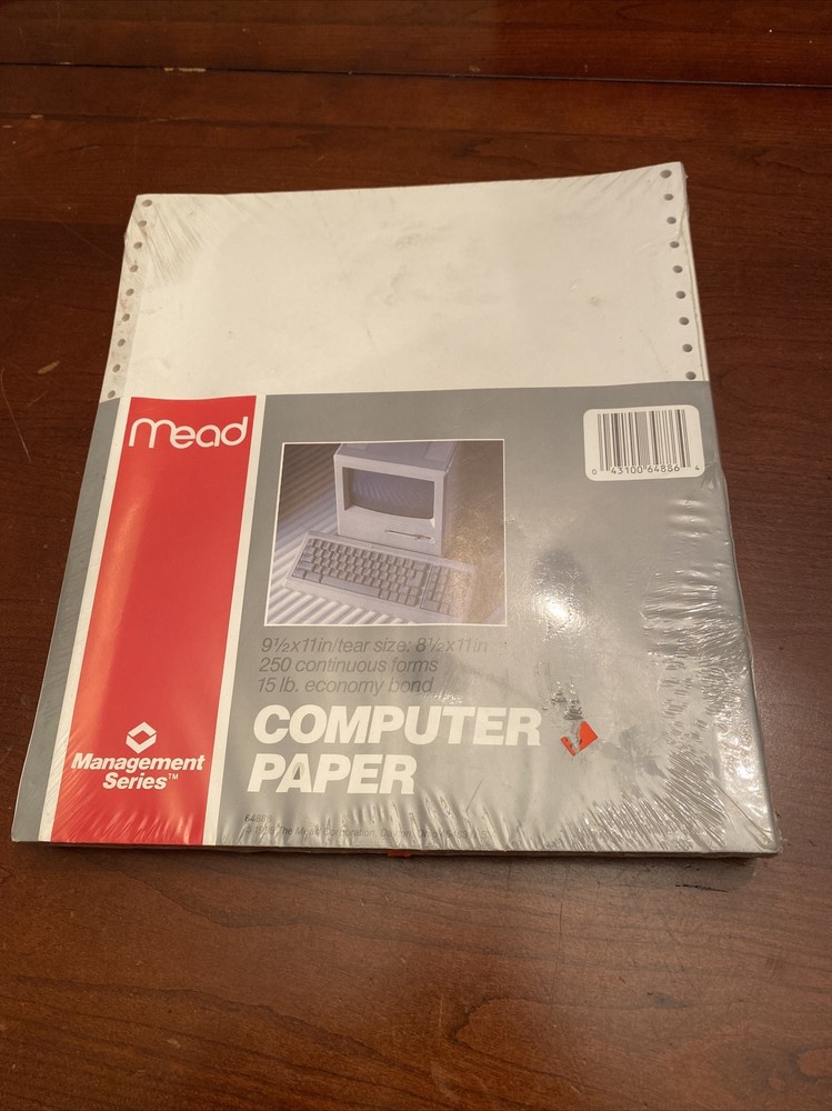 Mead 1988 Computer Printer Paper Continuous  250 Pages Dot Matrix New