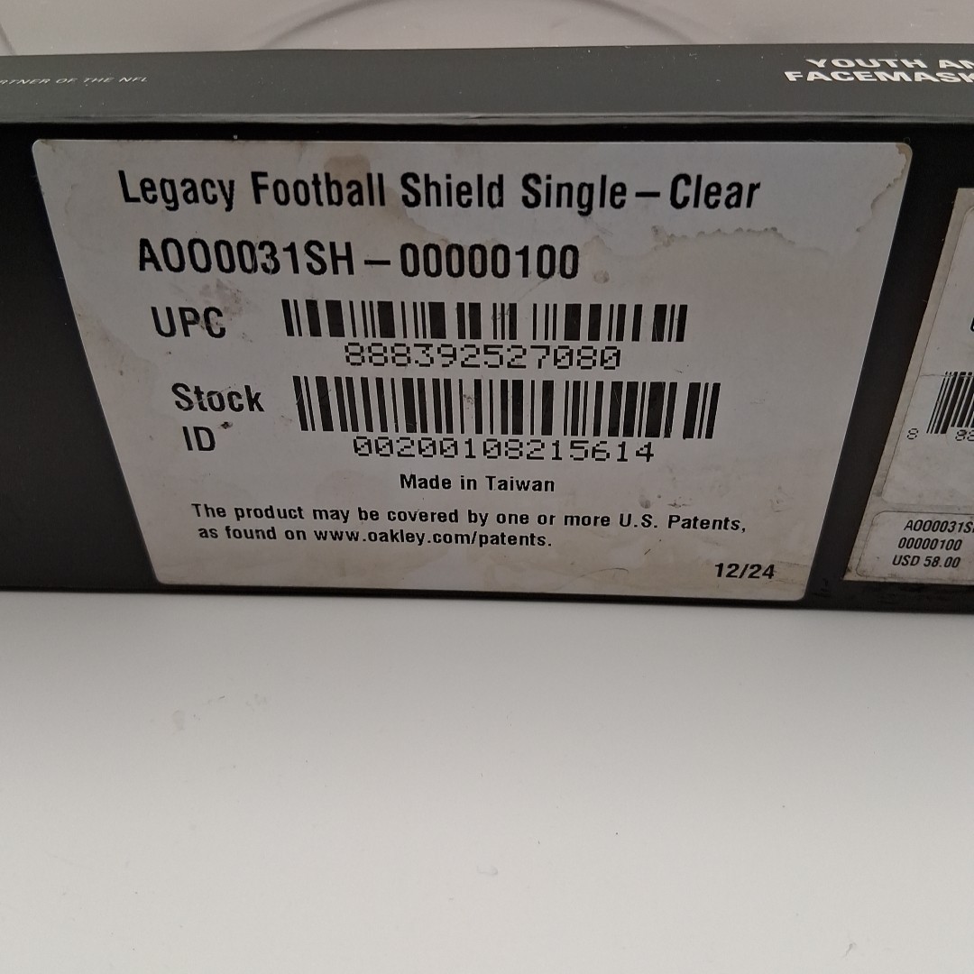 Oakley Legacy Football Helmet Shield Clear (Shield Only)