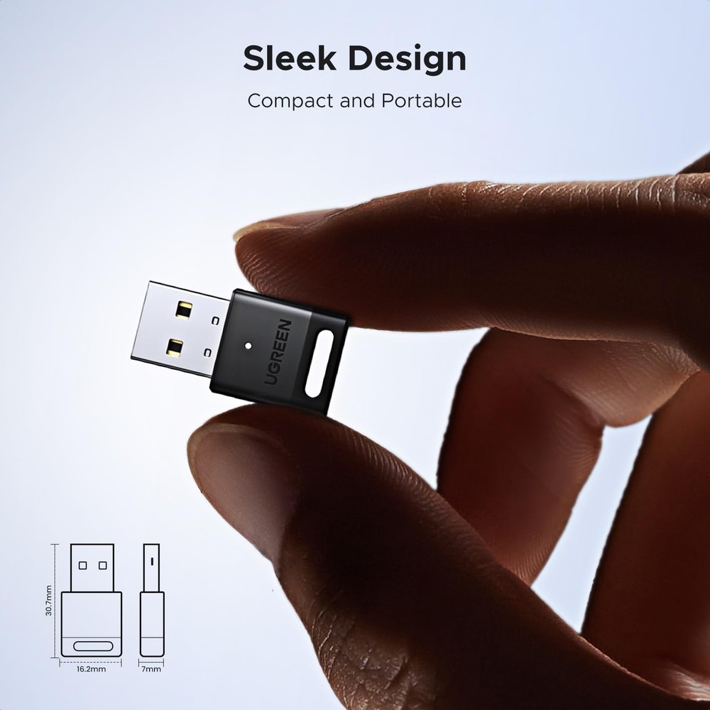 UGREEN USB Bluetooth Adapter for PC 5.4 Dongle Receiver EDR & BLE,...
