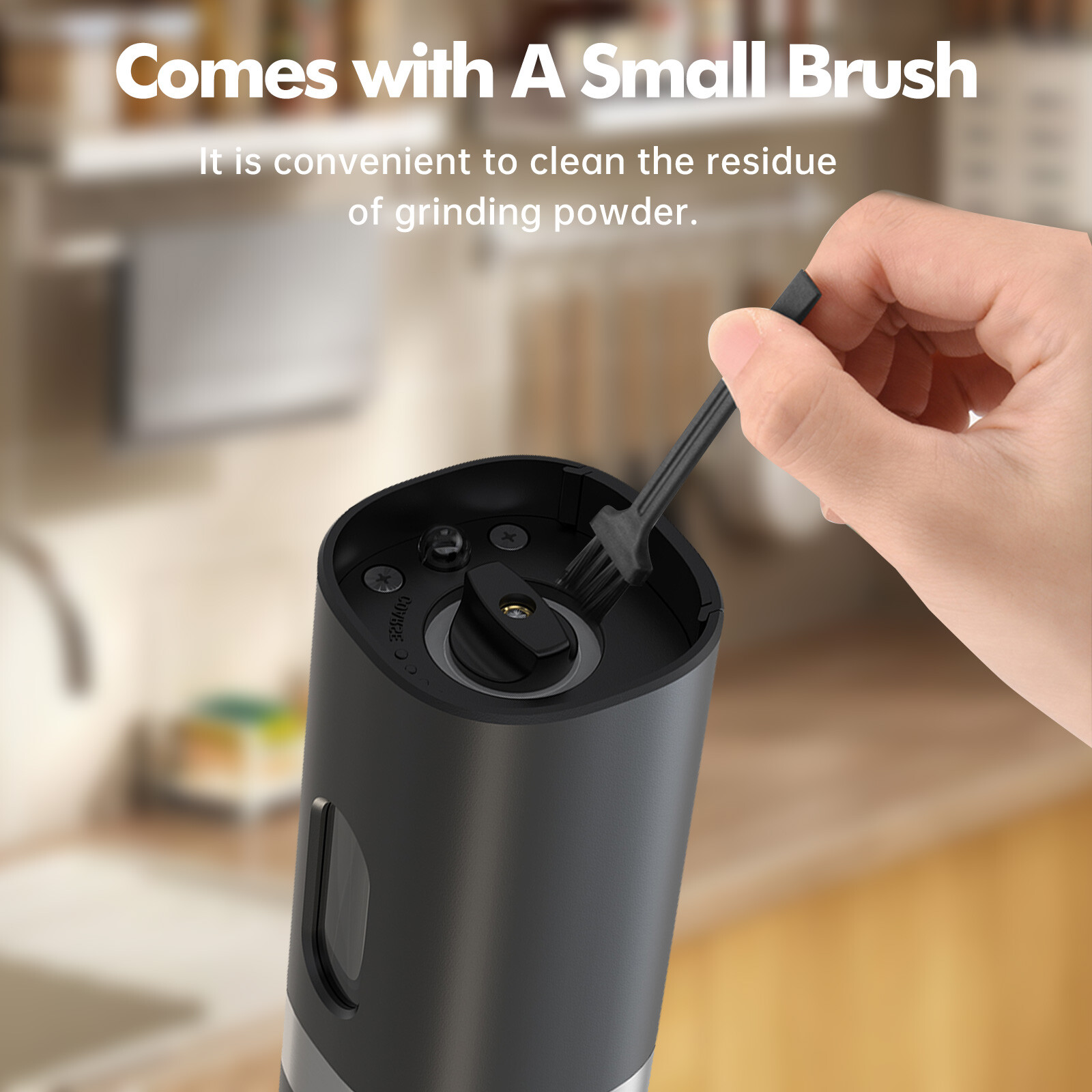 Electric Salt and Pepper Grinder Set with Rechargeable Base Mill-Adjustable