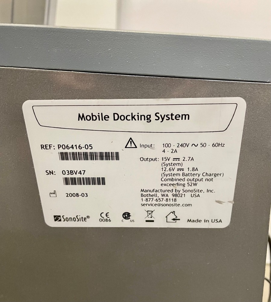 Sonosite Docking System Cart Without Printer