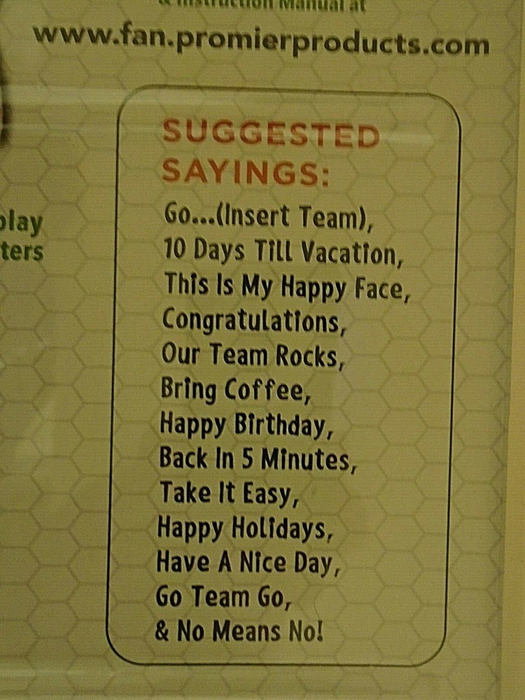 Deluxe Digital LED Moving Message Fan