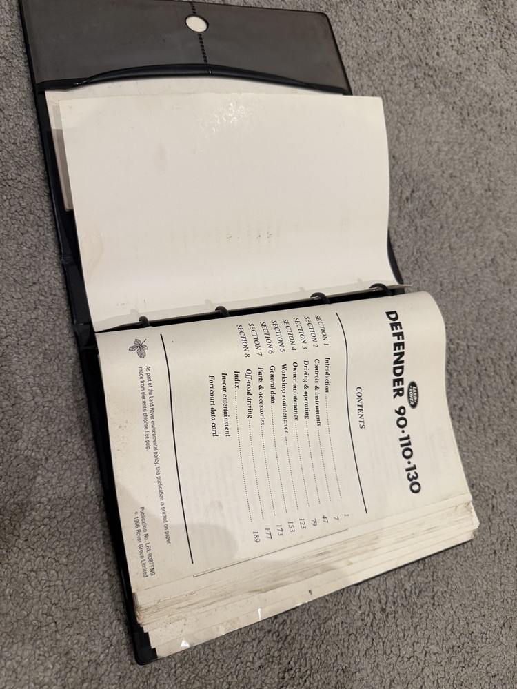 Land Rover Defender Owner Handbook