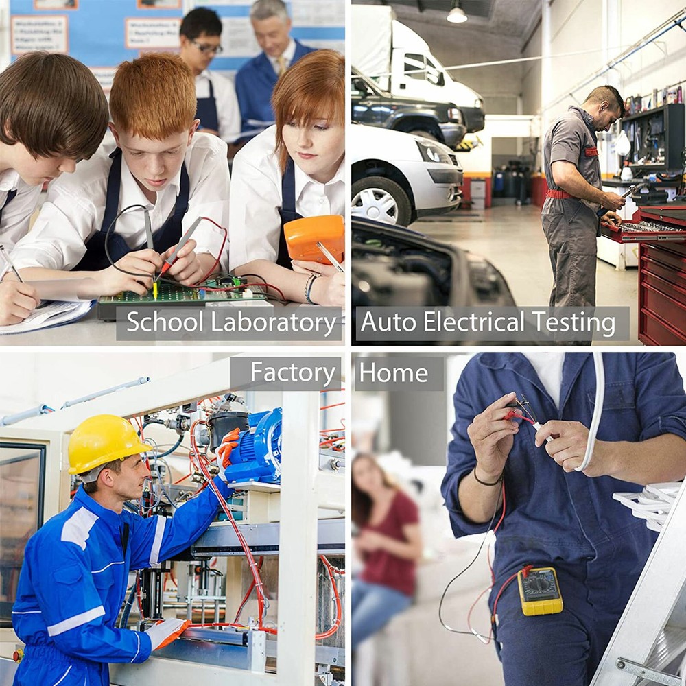 2X Digital Multimeter Meter Electrical Probe Wire Cable Test Lead Alligator Clip