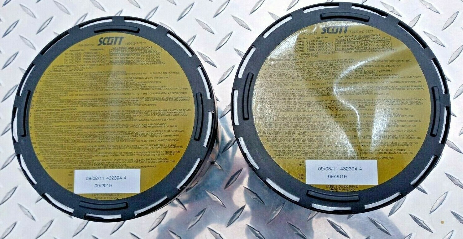 Evo Military 40mm NATO Gas Mask Kit w 2 Sealed Scott CBRN Filters, Pouch & Hood