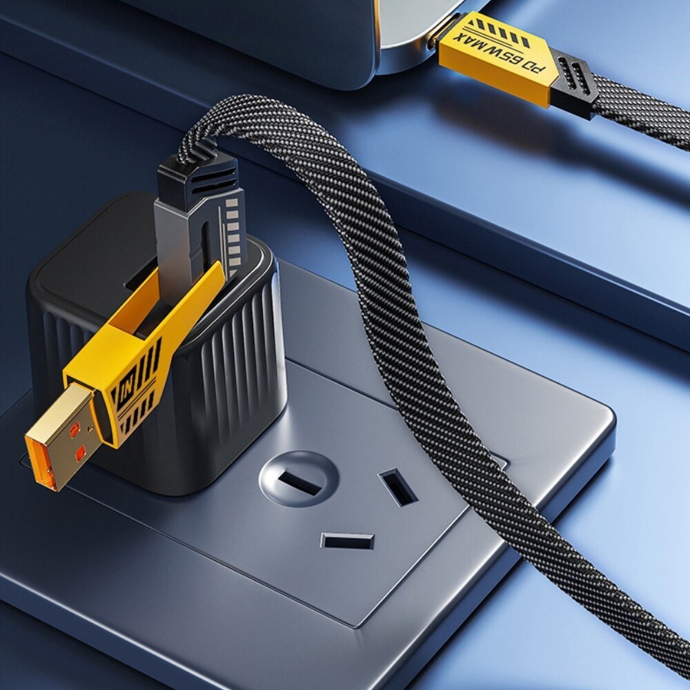 65W 4ft Fast 4-in-1 Multi-Function Charging Cable Compatible with IOS&Android