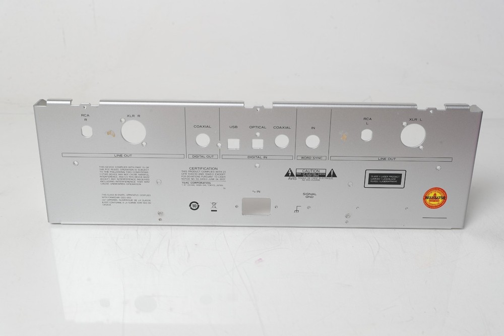 Esoteric K-05 / K-07 SACD CD Player USB DAC Rear Back Panel Faceplate — OEM