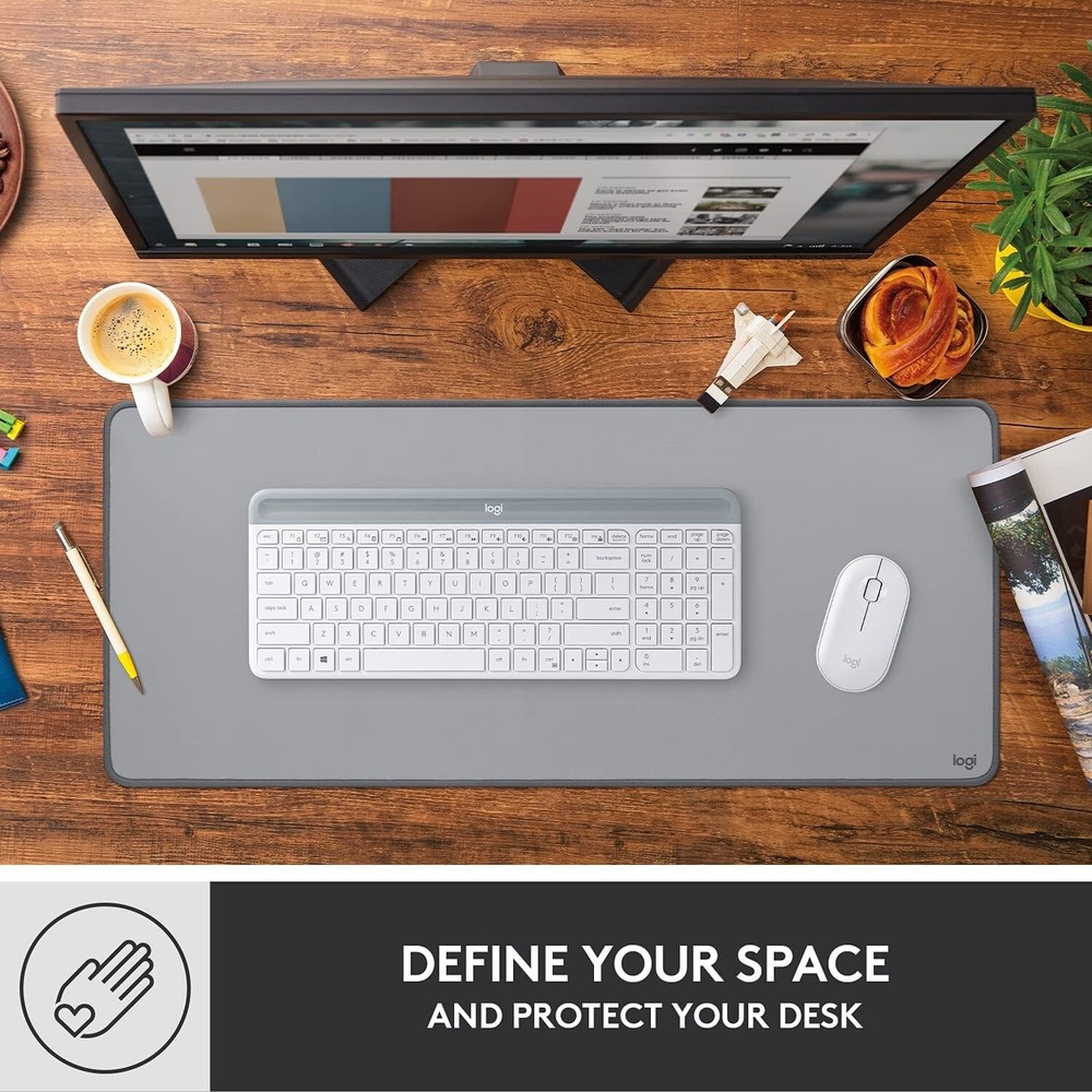 Logitech Desk Mat Studio Series Extended Mouse Pad with Spill-Resistant Large