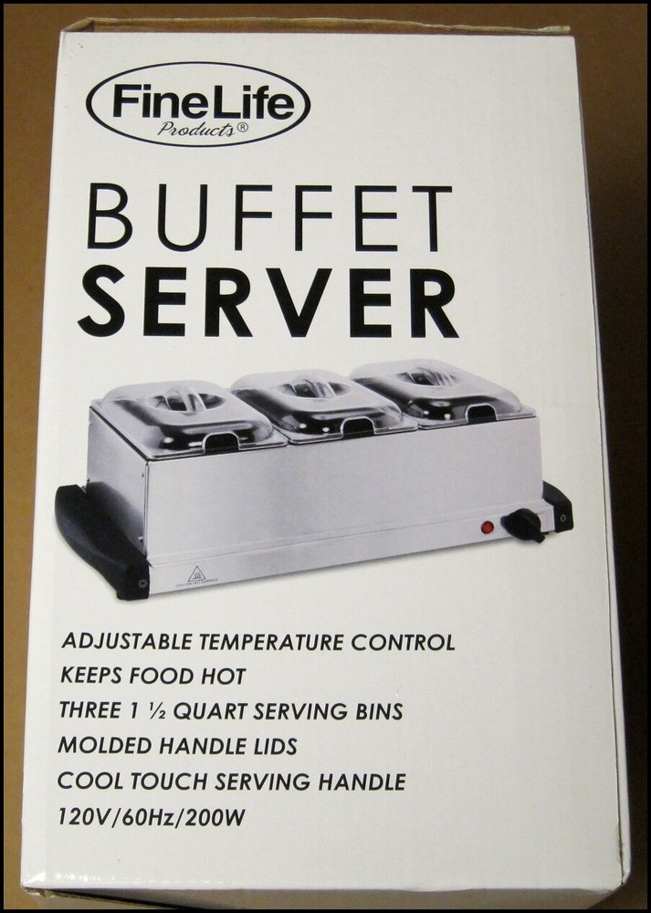 Fine Life Buffet Server New Open Box Keeps Food Hot Temperature Control Serving
