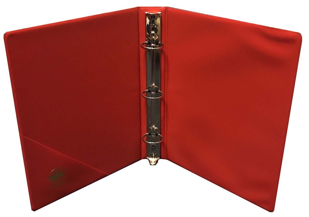 3 Ring Binder for 5.5x8.5 Stamp Dealer Sales Pages For Large Size Sheets Red