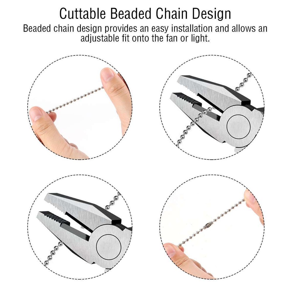 1/2/4Pcs Ceiling Fan Chain Pulls Wooden Pull Chain Extension Pull Chain for Ceil