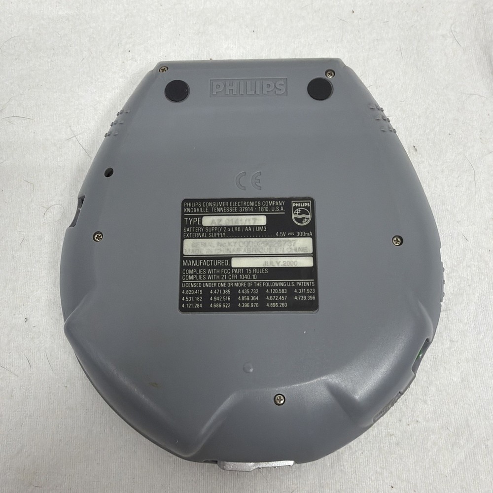 Philips CD Player 40 ESP3 W/ Bass-Boost Anti-Skip Rewritable Compatible Blue