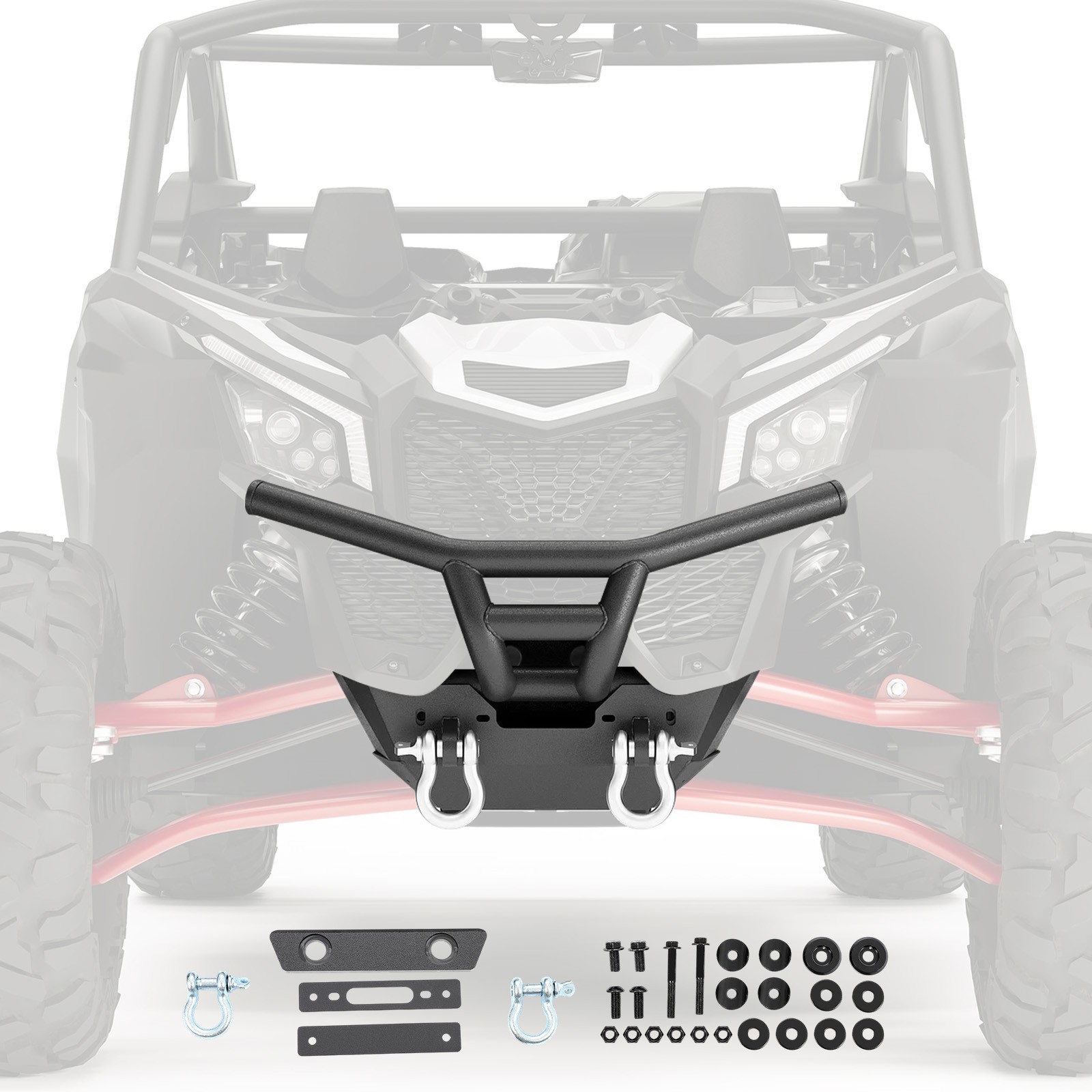 For Can-Am Maverick X3 17-23 Winch Ready Front Bumper W/ D-Rings Brush Guard