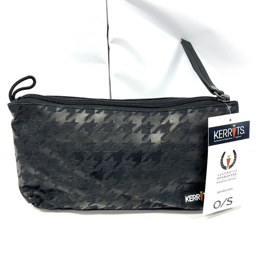 Kerrits EQ Accessory Case Pouch Houndstooth Wrist Strap Zip Riding Essentials