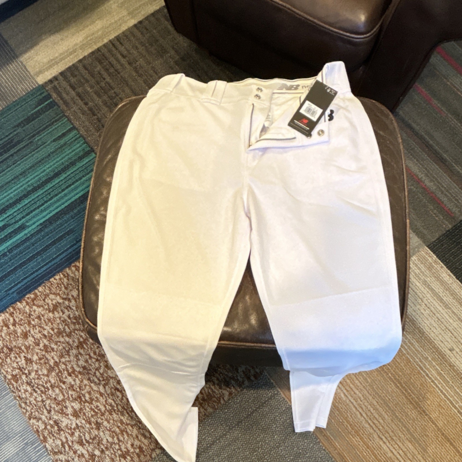 New Balance White Baseball Pants Size L BMP332