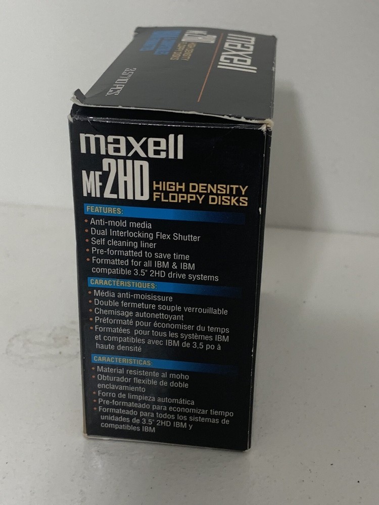 Maxell MF 2HD IBM Formatted High Density Floppy Disk 9 Pack - NEW Open Box