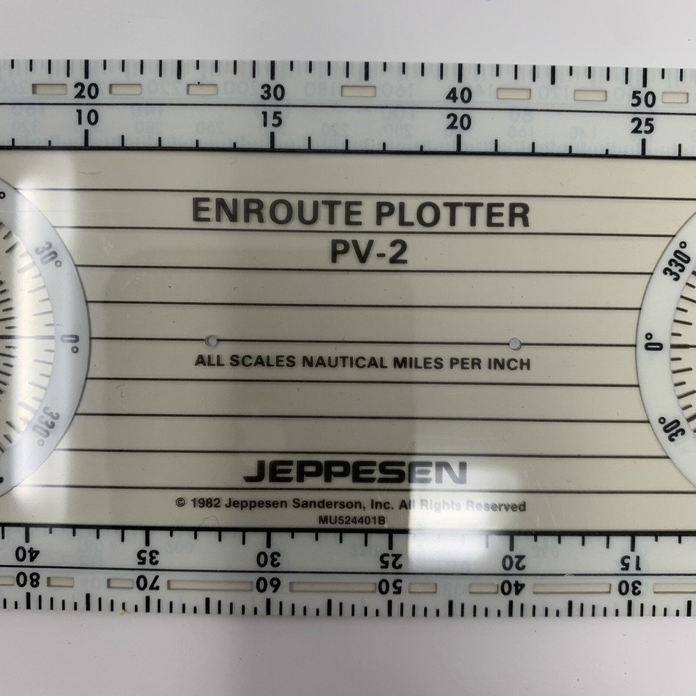 1982 Jeppesen Enroute Plotter PV-2 Scale With Instructions Envelope Englewood CO