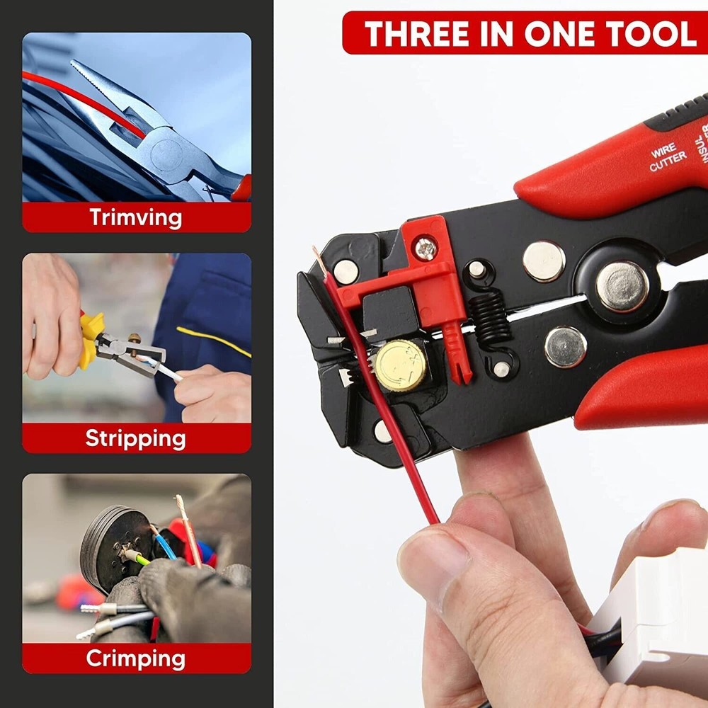 Wire Stripping Tool, Self-adjusting 8-Inch Automatic Wire Stripper/Cutting Plier