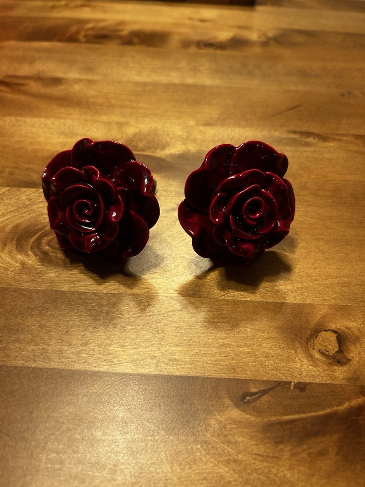 Red Rose Cabinet Nobs