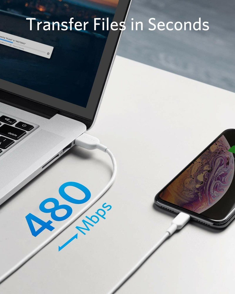 Anker USB Data Sync Charger Cable 3ft Apple MFi Certified Charging for iPhone 11