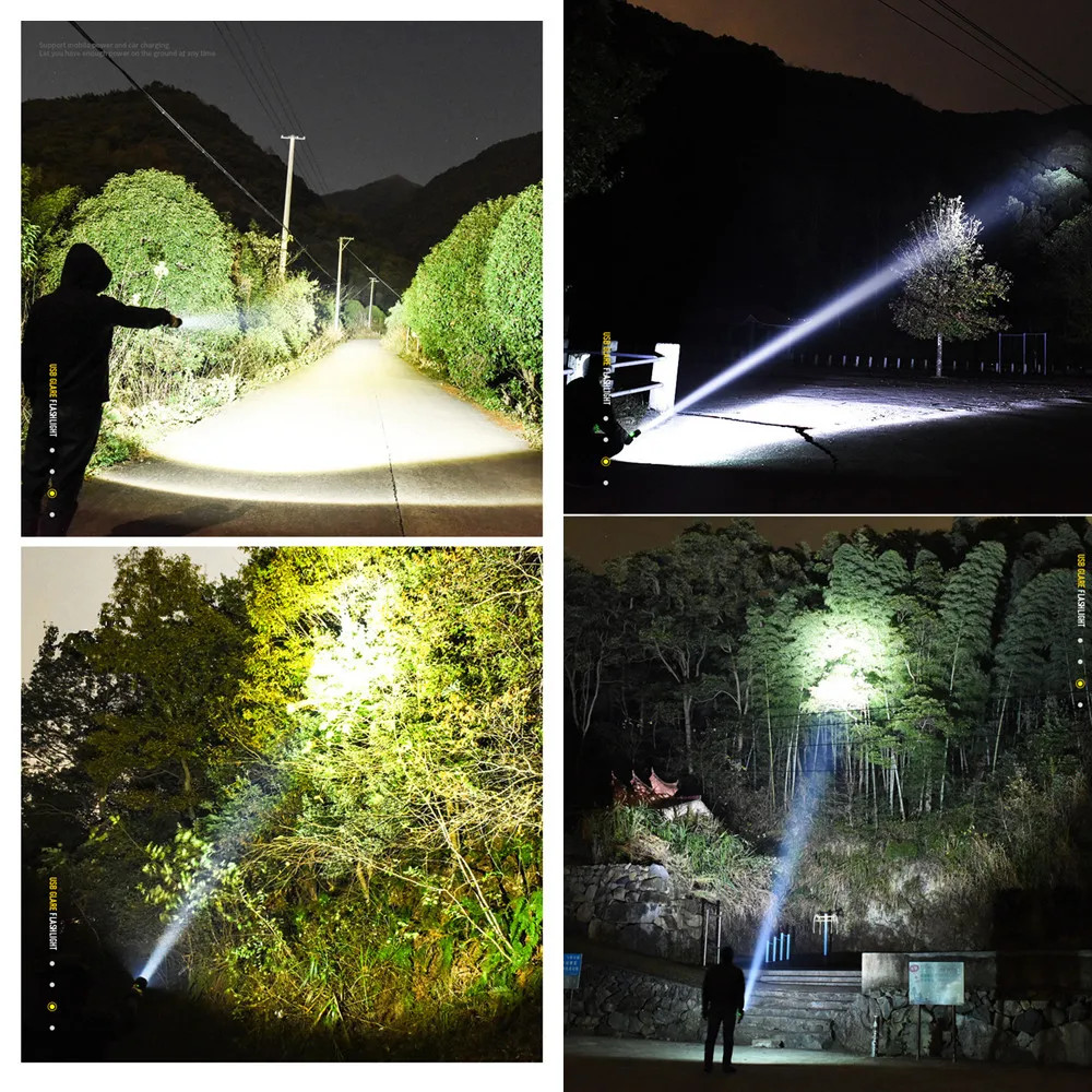 Super Bright LED Tactical Flashlight Torch P90 Rechargeable Battery Work Light