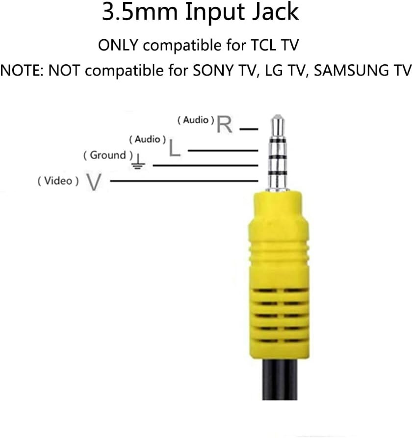Video AV Component Adapter Cable Replacement for TCL TV, 3 Red,White,Yellow