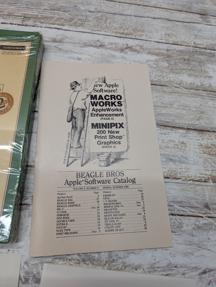 1985 APPLE COMPUTER 5.25" Floppy Disk MINIPIX ProDOS Version Beagle Bros #2