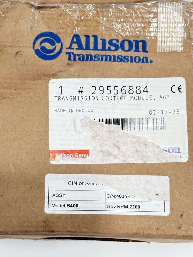 ALLISON TRANSMISSION CONTROL MODULE A63 29556884