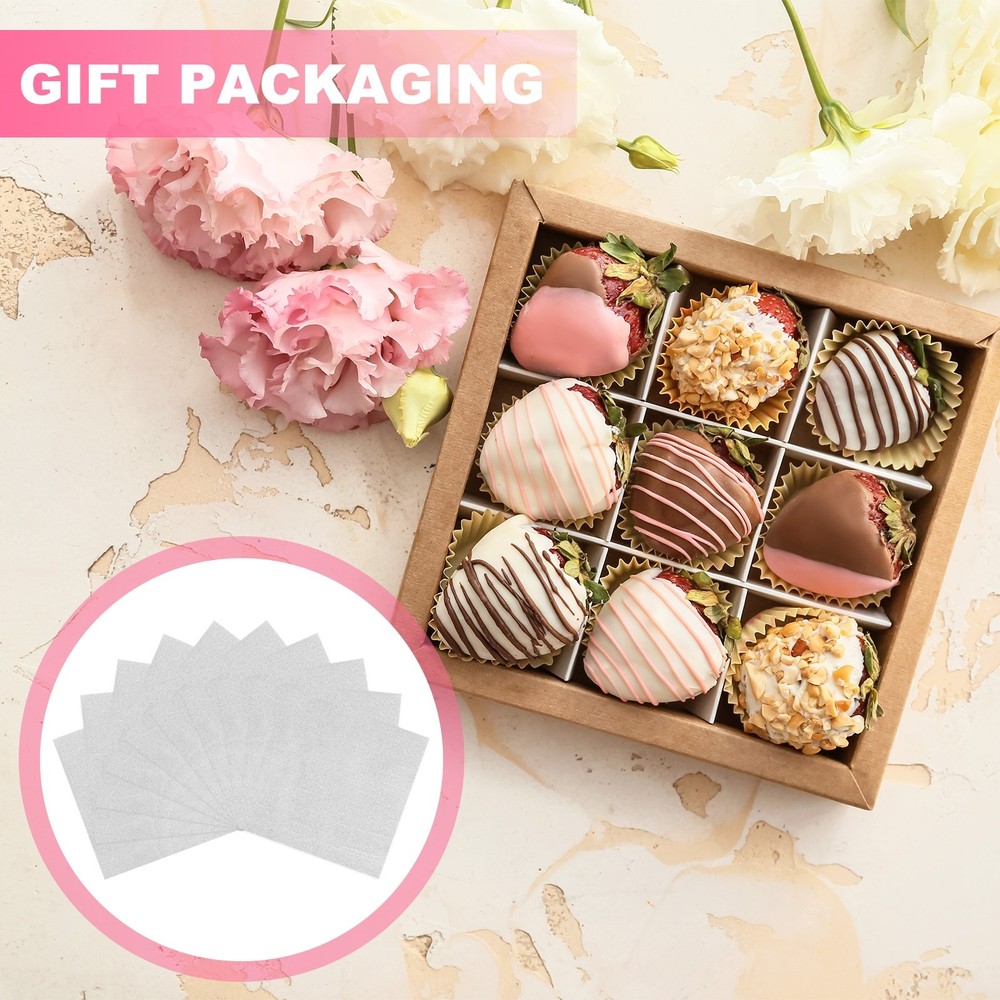 200 Pcs Candy Foil Wrapper, 4.7 x 4.7" Chocolate Wrapper, Silver (Orange Peel)