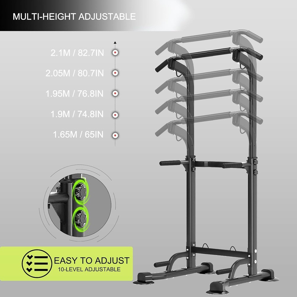 Power Tower Pull Up Bar,Pull-Up Rack Dip Station,Height Adjustable Gym Equipment