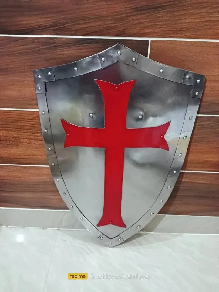 Knight Medieval shield Fully Functional Red Cross Warrior Templar Shield