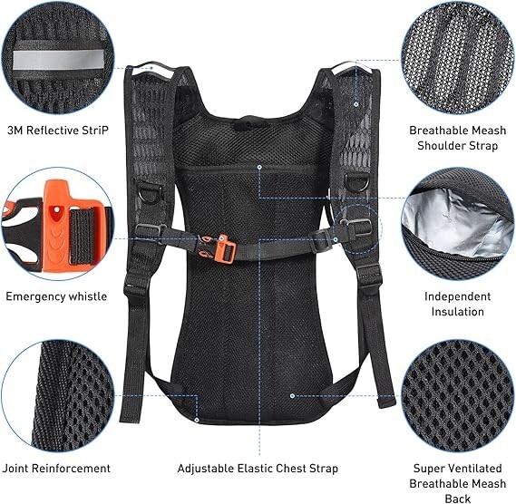 Hydration Pack,Hydration Backpack with 2L Hydration Bladder Lightweight Insulati