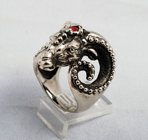 The Ram Head Silver Ring