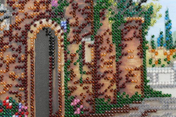 Bead embroidery kit Seaside Lane needlework kit Art canvas beadwork pattern