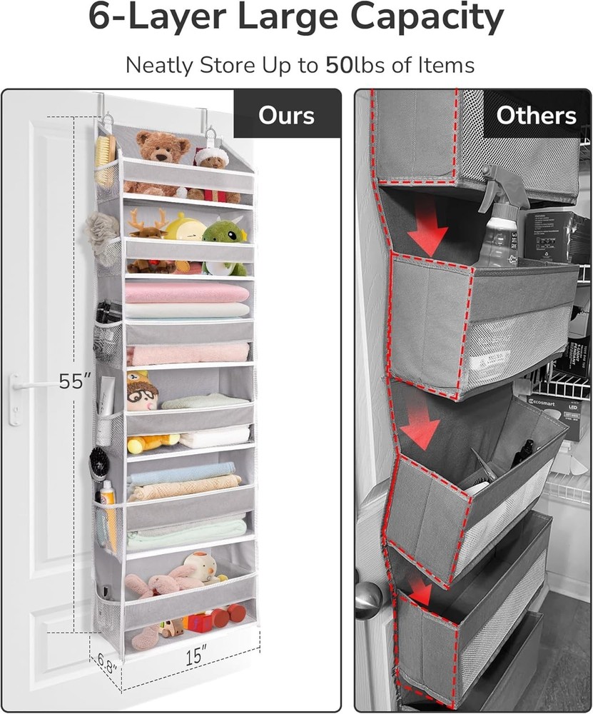 Over The Door Organizer Gray