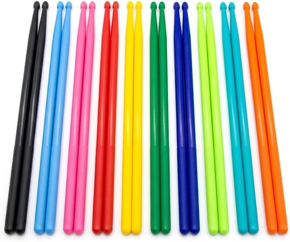 16" 5A Nylon Resin Drum Stick 10 Pairs Durable Practice Performance Random Color
