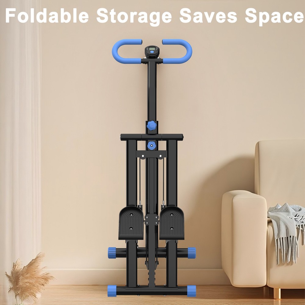 Vertical Climber Stair Stepper Full Body Workout Machine Adjustable Handlebar