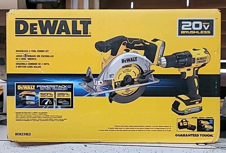 Dewalt DCK239E2 Brushless 2-Tool, 2-Battery Combo Kit POWERSTACK. NEW SEALED