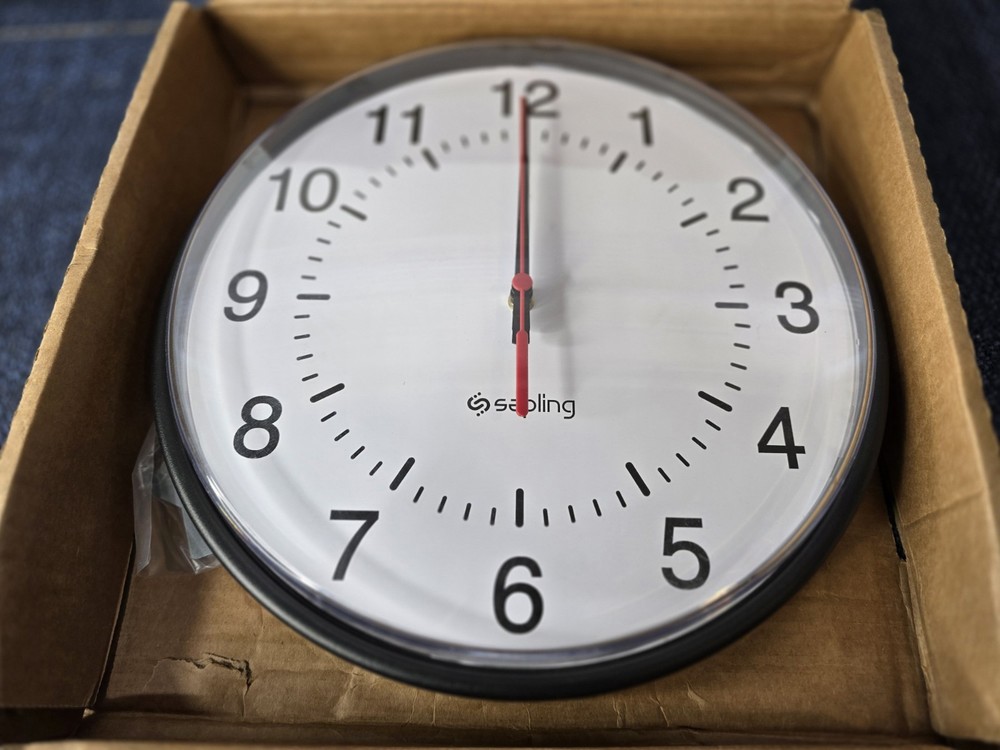 Sapling Analog Wall Clock SAM Series Hard Wired | SAM-1BS-12R-4