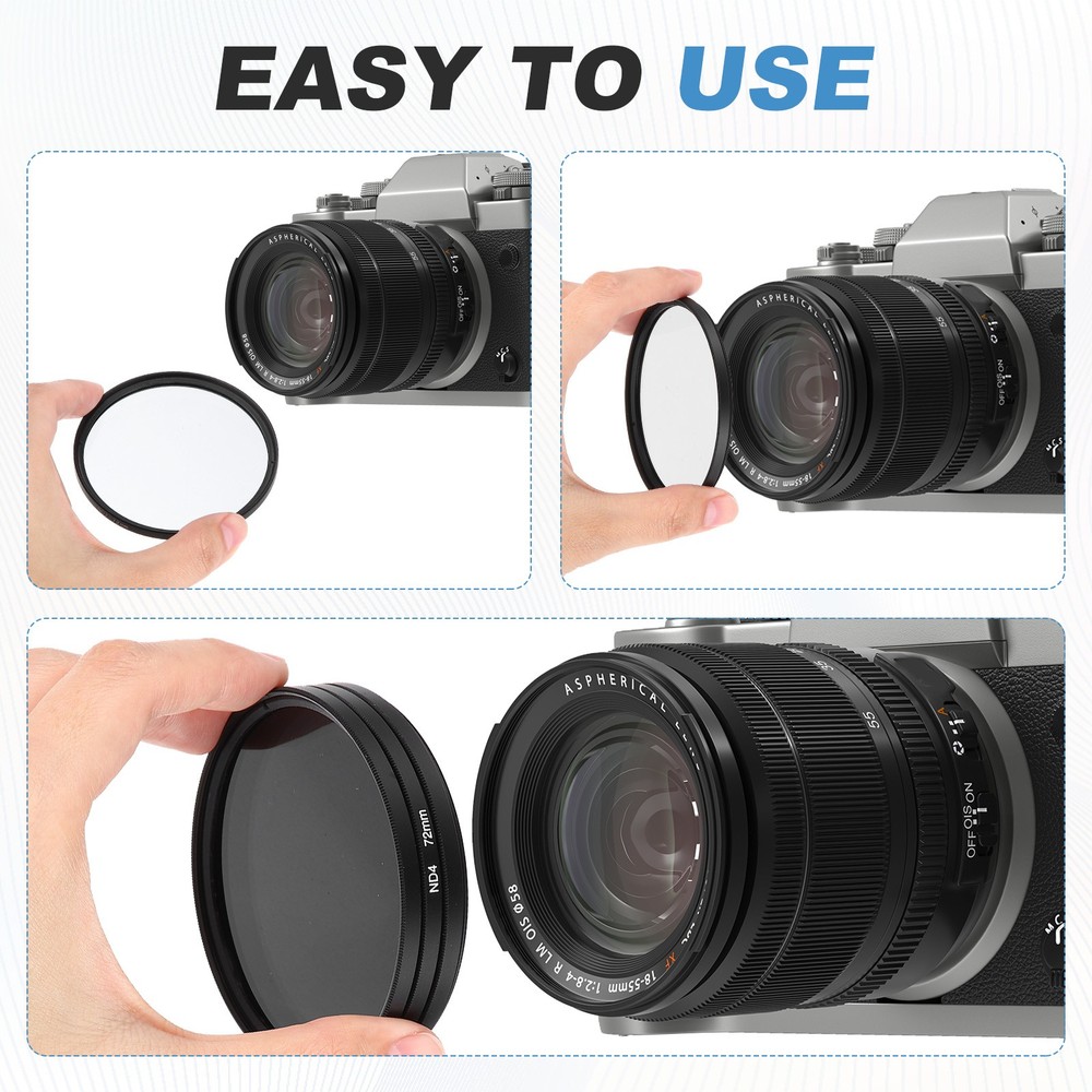 49mm UV/CPL/ND4 Digital Essentials Filter Kit Circular Camera Filters, Black