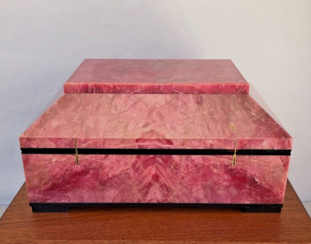 Large Hinged Russian Rhodonite Intarsia Box