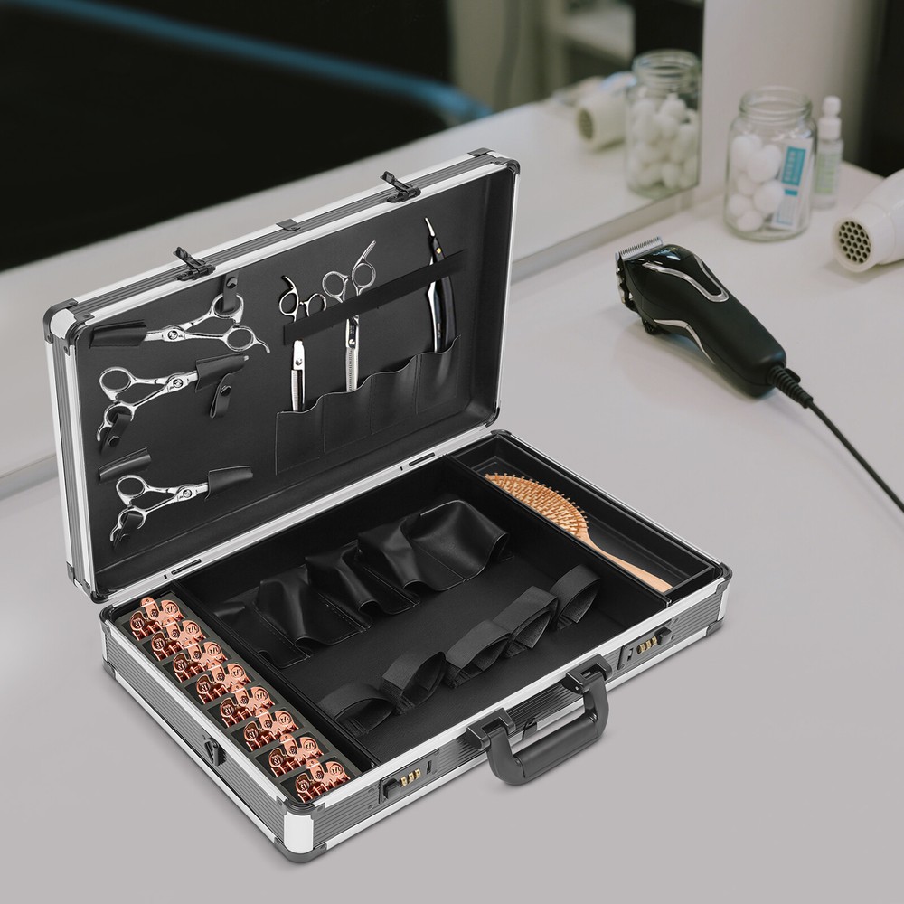Professional Barber Carrying Case Organizer Clipper Box Travel Carry Case + Code