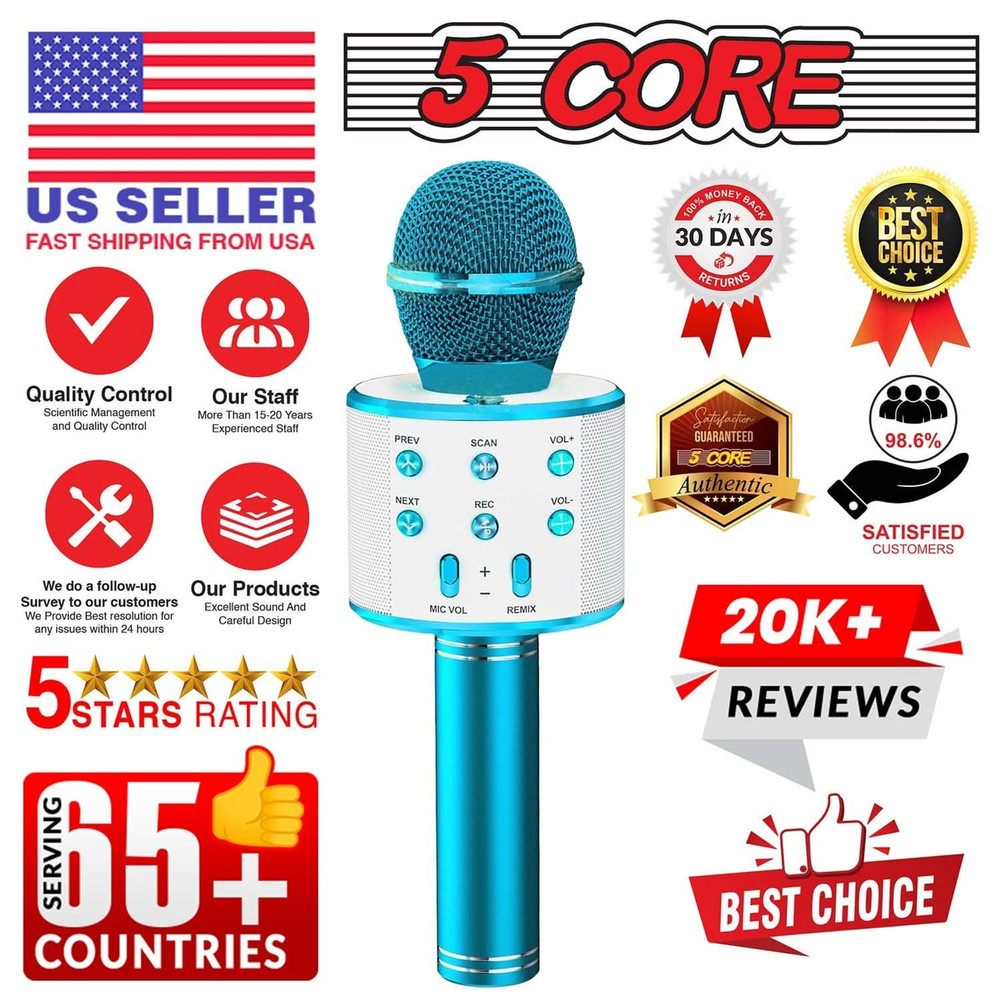 Wireless Karaoke Microphone Bluetooth Mic Portable Handheld Microfonos