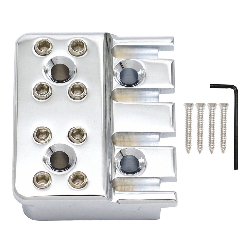 Brass 4 Strings Bass Bridge String Locks Headless Bass String Locking Chrome