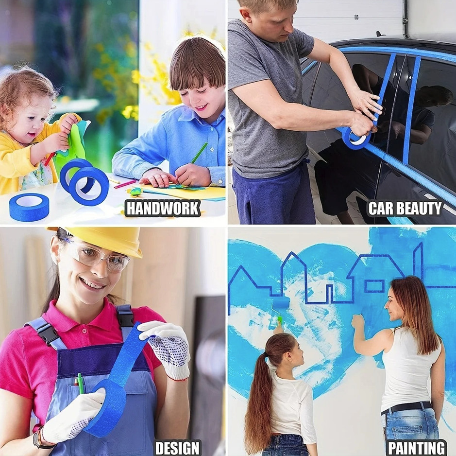 Blue Painters Tape Multi-Size: 1/2 , 3/4 , 1 , 2 Masking Tape Clean Release