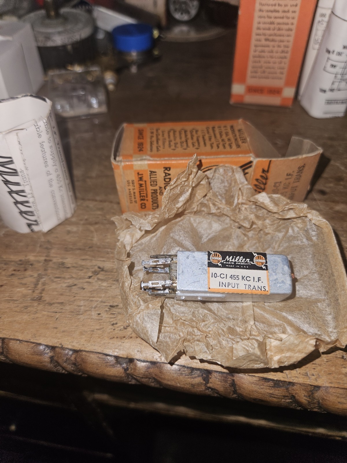VINTAGE NOS MILLER 10-C1 455 KC I . F. INPUT TRANSFORMER