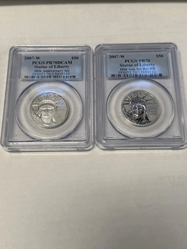 2007 2 coin Platinum Eagle Set PCGS PR 70