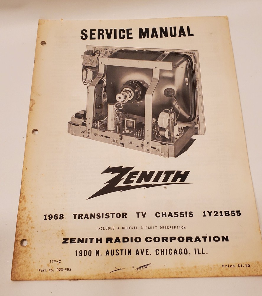 ZENITH 1968  Transistor TV Chassis 1Y21B55