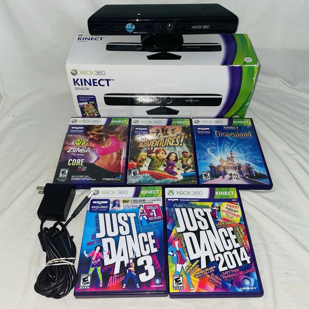Microsoft Xbox 360 Kinect Sensor Bar Only Comes With 6 Kinect Games Dance Bundle