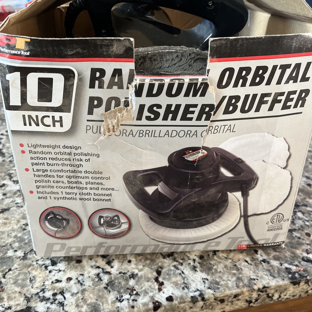 Performance Tool W50054 Random Orbital Buffer/Polisher, Black, 10 Inch